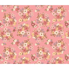 Poppie Cotton Nature Sings Send Her Flowers Pink 24101 Fabric Poppie Cotton by Half Yard