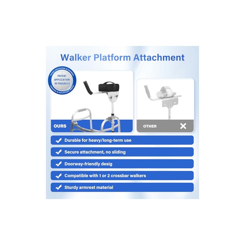 Walker Platform Attachment with Adjustable Padded Cuff - Walker Platform