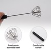 GWAWG Semi-Automatic Whisk, 10 inch Stainless Steel Effortless Whisk, Hand