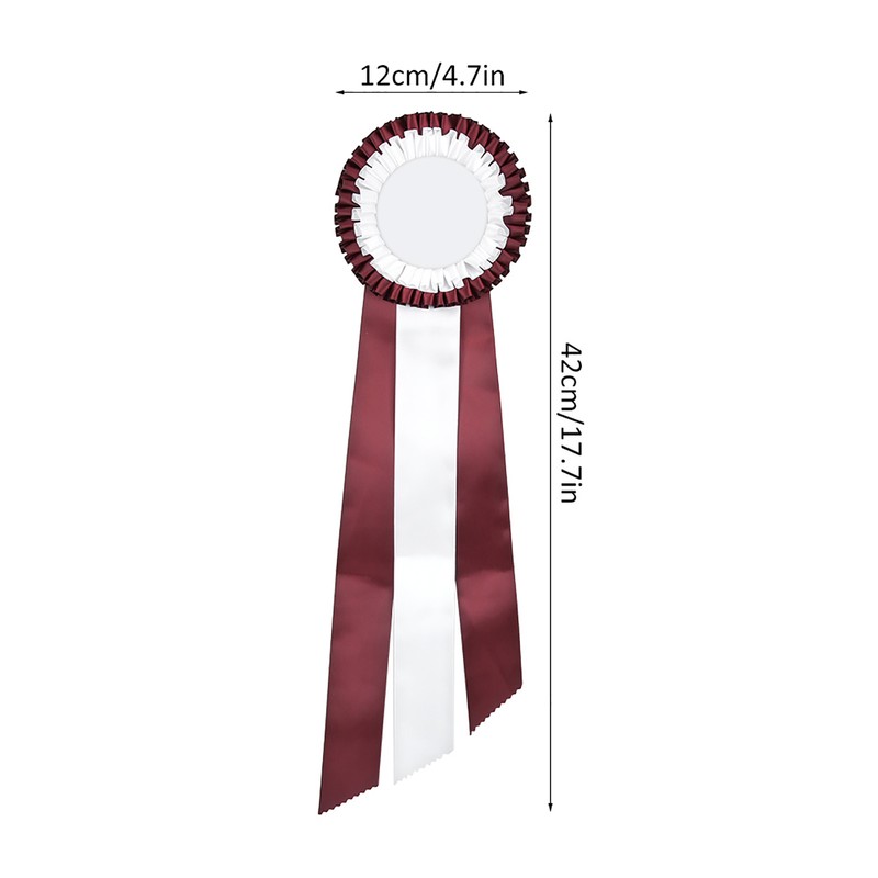 Generous Ribbon Rosette Badge Pin Winners Medal Class Trophy AwardWhite