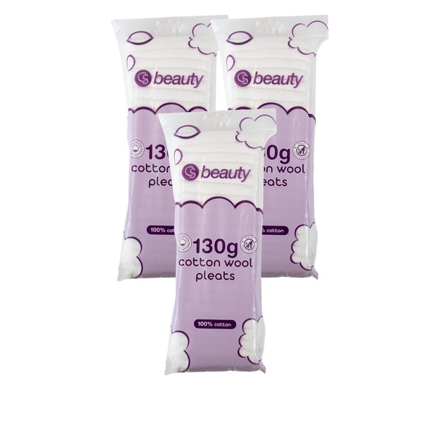 CS Beauty 3 Packs of Cotton Wool Pleated Fabric, Total