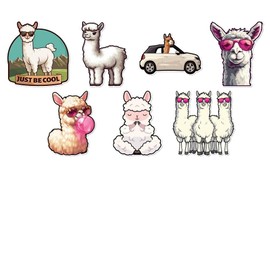 WADORN 7 Styles Alpaca Vinyl Decal Stickers, Funny Llama Animal Vinyl Decal Self Adhesive Waterproof Car Stickers for Windows Cars Trucks Skateboard Wall Cup Laptop Journals Water Bottle Phone