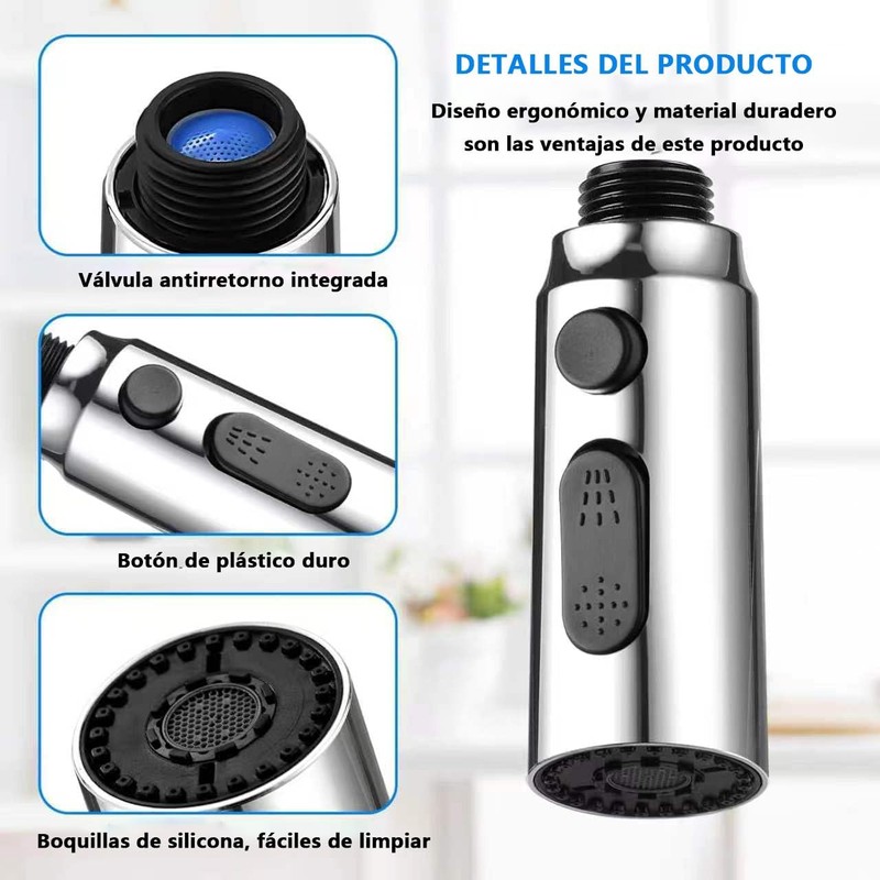 Aireador de Grifo, 3 Modos con 5 Adaptadores, Filtro de