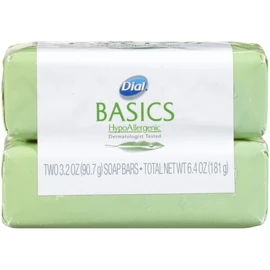 Dial Basics Hypoallergenic Bar Soap, 2 Count