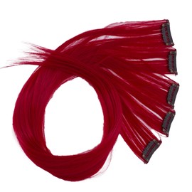 CAISHA 22'' 5 Pieces Colorful Highlights Clip In Extensions Hair Extension Straight Long Hairpiece Burgundy BST114