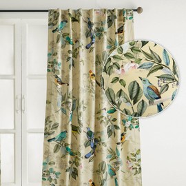 Maison d' Hermine Curtains for Living Room 100% Cotton 96 inch Length One Panel Light Filtering Curtains for Windows Rod and Loop Pockets Gifts for Mothers Day (Solstice - Garden Glade, 50"W x 96"L)