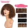Rebecca Fashion Highlight Brown Blonde Curly Bob Wigs with Bangs