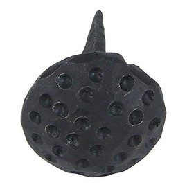 (Set of 12) 1 1/4 x 1 inch Round Iron Clavos Decorative Nails, Hand Forged, Natural Black Finish