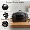 19.3" Large Roasting Pan with Rack and Lid, Granite Enameled
