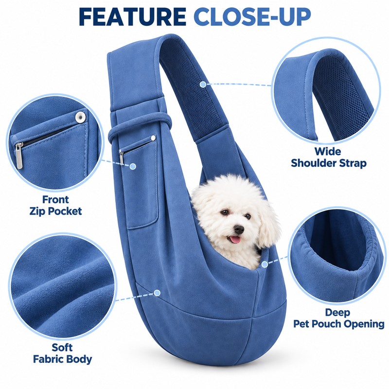 Pet Sling Carrier Bag for Small Dogs & Cats –