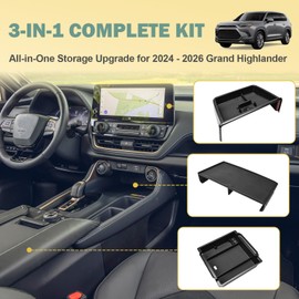 3PCS Center Console Organizer Set for 2024-2026 Toyota Grand Highlander