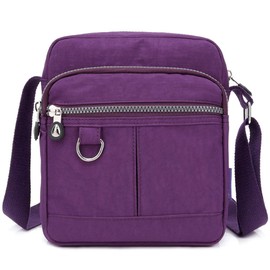 KARRESLY Casual Nylon Purse Handbag Crossbody Bag Waterproof Shoulder Bag for Women, Purple, Free size