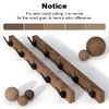 IURRDOP 17 Inch Walnut Wood Wall Mounted Coat Rack with