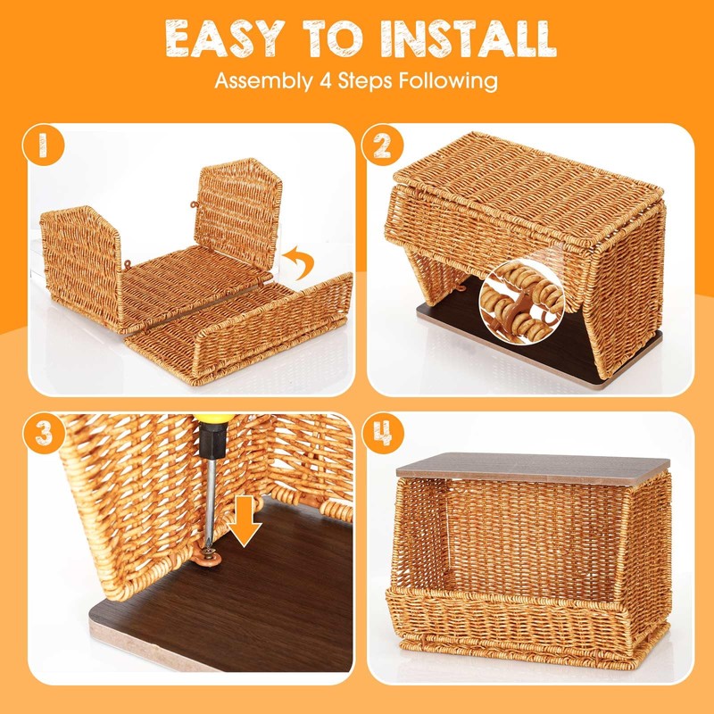 2 Tier Fruit Basket for Kitchen Counter Stackable Wall Mounted