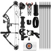 SERfawnCH Compound Bow Set Stealth Series, Full Black Design for