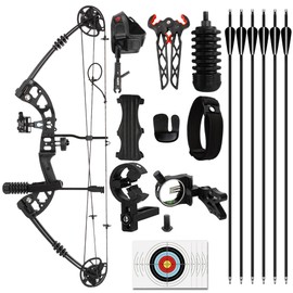 SERfawnCH Compound Bow Set Stealth Series, Full Black Design for Target Practice, 30–70 lbs Adjustable Draw Weight, High-Speed Archery Kit