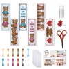 FREEBLOSS 6 Set Cross Stitch Bookmark Kits Stuffed Bear Pattern