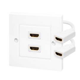 BIGtec HDMI Wall Socket 2-Way Connection Flush-Mounted Wall Socket Flush-Mounted Connection Box 2 x A Female - 2 x A Female Cable Breakout 15 cm HDMI High Speed with Ethernet 3D Full HD HDTV 4K 2160p