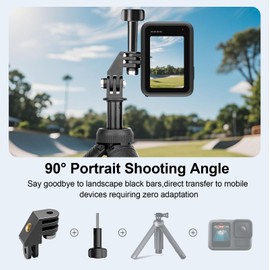 Mechrig Aluminum 90-Degree Vertical Mount Adapter (2-Pack), Elbow Mount with 1/4" Thread for GoPro Hero 13/12/11/10/9 Session, Akaso Campark & Other Action Cameras- YD046