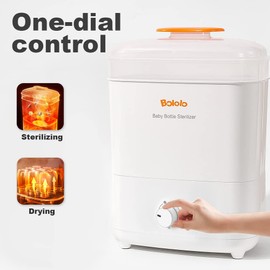 BOLOLO Baby Bottle and Pacifier Electric Steam Sterilizer and Dryer,HEPA Filter, Sanitizer, Breast Pump Parts, Huge Capacity for 12 Bottles, Easy Clean…