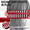 Reniteco Magnetic Socket Organizer Set, 3 Pcs Red Portable Heavy