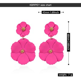 QKEPCY Flower Earrings for Women Resin Flower Earrings Daisy Pendant Earrings Retro Earrings 60s 70s Cute Hollow Flowers Earrings for Women Girls, 100% alloy