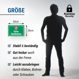 Komma Security Keine Hundewiese Dogs Prohibited Notice Sign - Dog Prohibition Meadow Lawn - Prohibition Sign Dog Prohibition Sign Prohibition Dogs - Access Dogs Prohibited Green