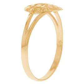 emgeedi 10k Yellow Gold Heart Womens Nugget Ring - Size 9.00