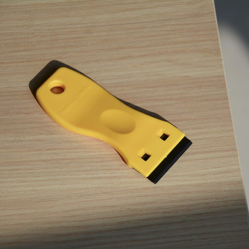 Foshio Yellow Plastic Razor Blade Scraper with Contoured Handle and