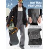 FREE SOLDIER Men's Insulated Waterproof Snow Bibs Ski Overalls(Charcoal Gray,M/30L)