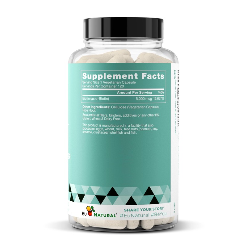 Biotin 5000 mcg Hair Skin Nails Supplement – High-Potency Hair