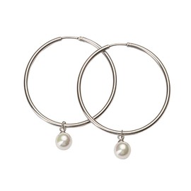 LuckyLy Aretes Mujer con Perlas Colgantes, Arracadas de Acero Inoxidable Color Plata – Accesorios para Mujer Ideales como Regalos para Mujer Cumpleaños, Modelo Adele
