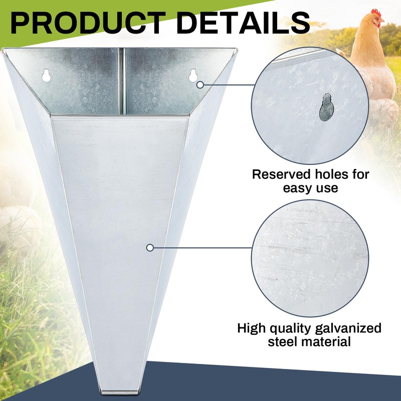 Mumufy 4 Pcs Medium Chicken Cone, Galvanized Steel Poultry Restraining