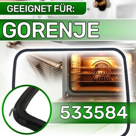 Rubber Oven Seal Universal 370 x 300 mm 8 Hooks with Original Code 533584 for Gorenje - Made in EU - Warranty 5 Years - ONIX TECH