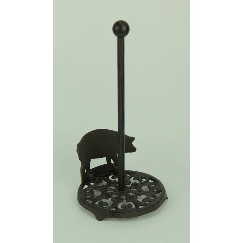 Cast Iron Standing Pig Paper Towel Holder