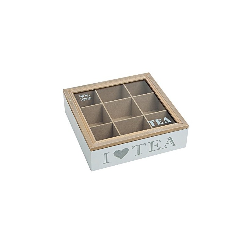 Beautiful Tea Box 'I Love Tea' with Viewing Window and