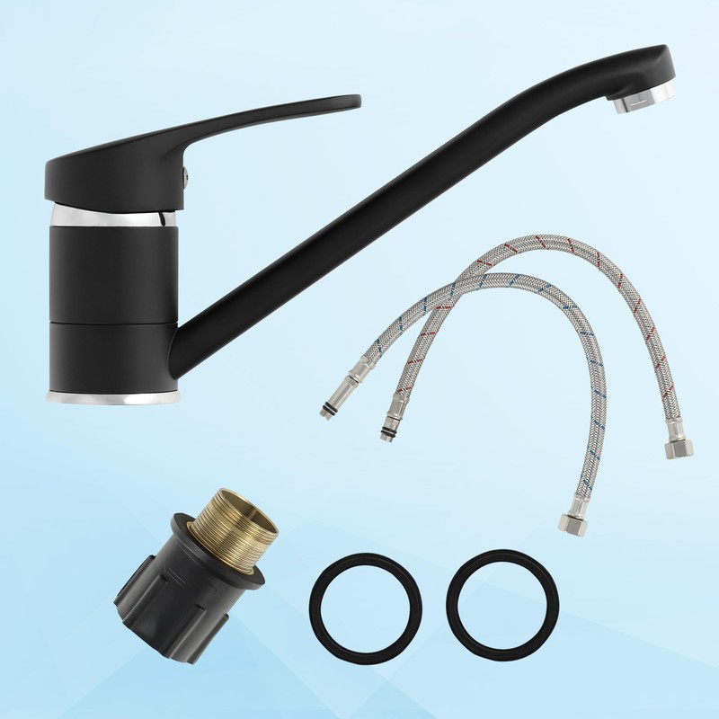 gospo Kitchen Faucet Black Faucet Single Lever Mixer Tap for