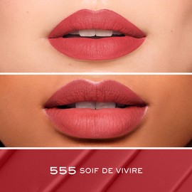 Lancôme L'Absolu Rouge Drama Ink Semi-Matte Liquid Lipstick - Highly Pigmented - All Day Wear - 555 Soif De Vivre