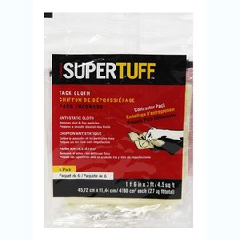 Trimaco 10506 SuperTuff Tack Cloth, 18 x 36-inch, 6 Count, Pack of 6, tan