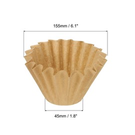 sourcing map 1-2 Cup Basket Coffee Filters Coffee Paper Filter 45/155mm Drip Coffee Makers Coffee Filter for Cafe Office Home, Pack of 200