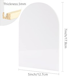 JINMURY 5x7 Inch Blank White Arch Acrylic Sign | 10 Pack Arch Acrylic Blanks Acrylic Sheet 1/8 inch Thick, DIY Acrylic Arch Table Numbers, Perfect as Arched Modern Wedding Signs, Arched Round Top Table Sign, Events& Parties Centerpieces Decorations (Whit