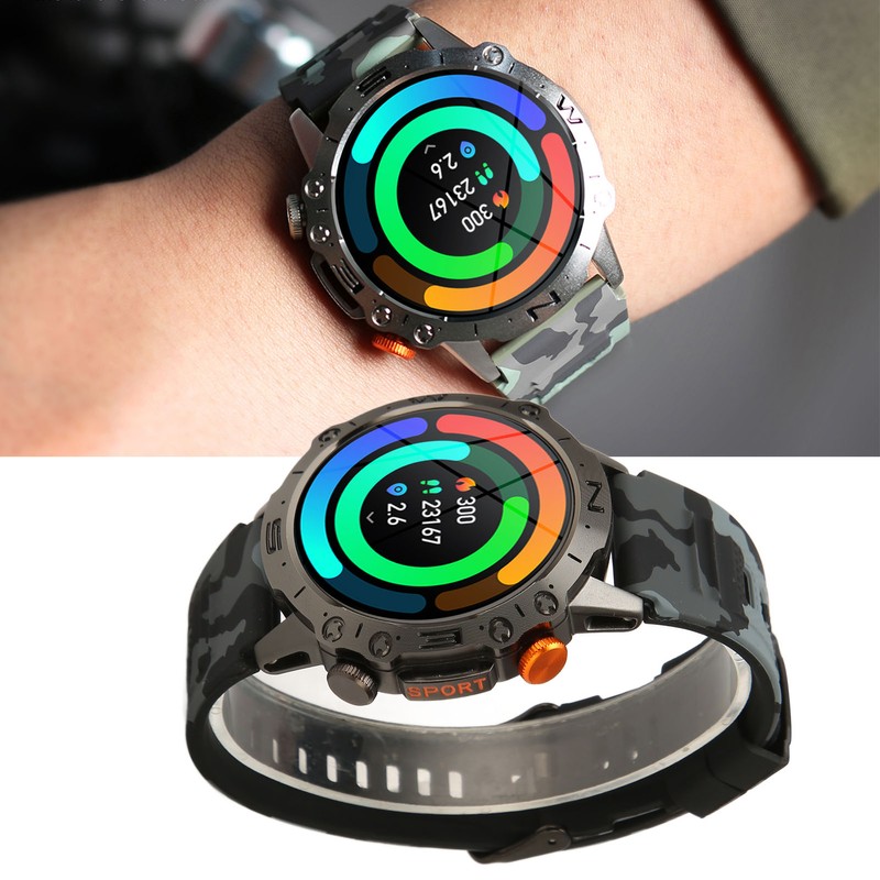 Smart Watches Camouflage Black With External Speaker Outdoor Smart Watch