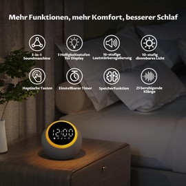 HUO JI Digital Alarm Clock with Night Light, Alarm Function