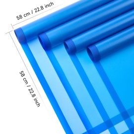 Jutieuo 20 Sheets Flower Wrapping Paper Florist Bouquet Supplies Waterproof Blue Edge Floral Wrapping Paper, 22.8x22.8 inch (Blue)