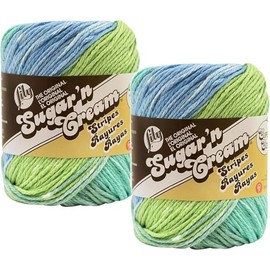 Bulk Buy: Lily Sugar 'n Cream 100% Cotton Yarn (2-Packs) ~ Ombres, Scents, Stripes, Twists ~ 3 oz. Super Size Skeins (Country Stripes SS #23143)2