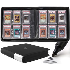 D DACCKIT Slab Binder for Graded Cards，Fits 60 Slabs - Premium 6 Pocket Graded Card Binder Compatible with PSA CGC BGS SGC and more（Model G6P60，Black）
