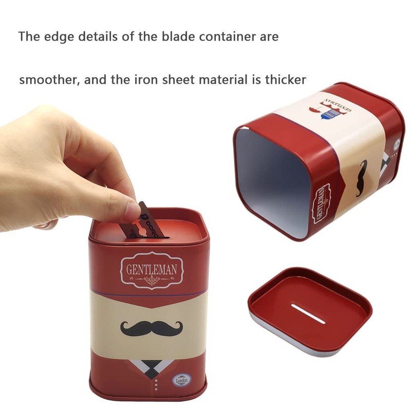 DHinkyoung Razor Blade Bank, Gentleman Style Shaver Disposal Case with