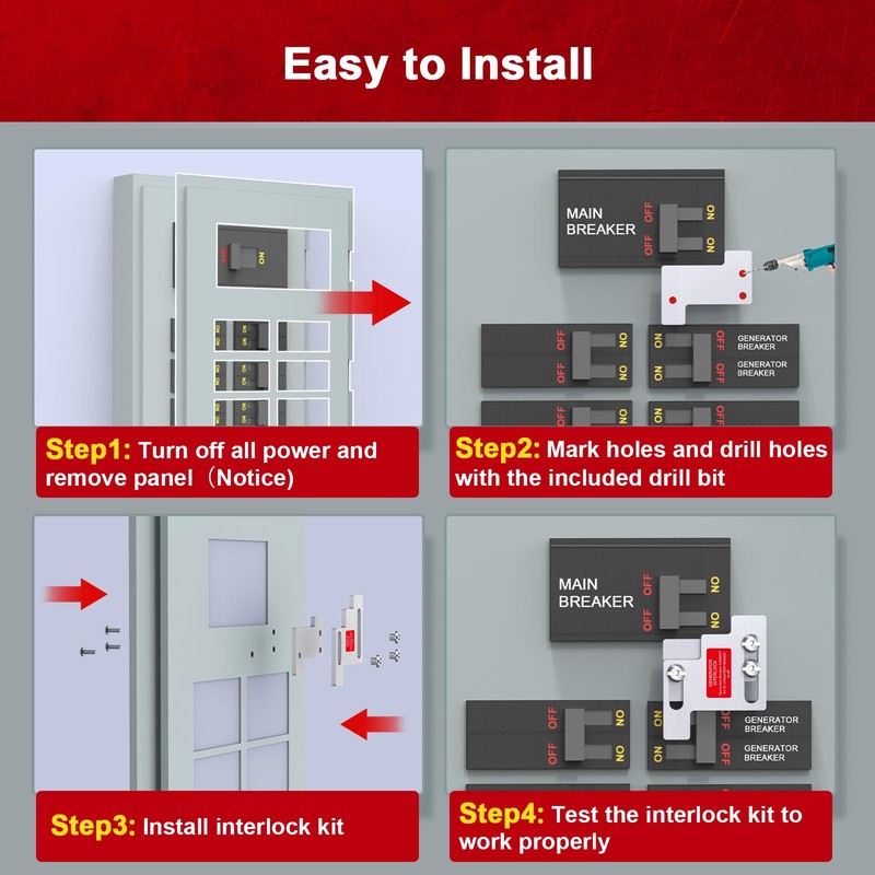 Natupal Generator Interlock Kit Compatible with GE 100 Amp Panels.