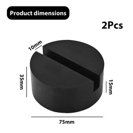 GisWell Pack of 2 Car Jack Rubber Pad, Rubber Block for Car Damping, Universal Rubber Block Lifting Platform, Trolley Jack Pad for Vehicle Jack, Universal, Round, Black