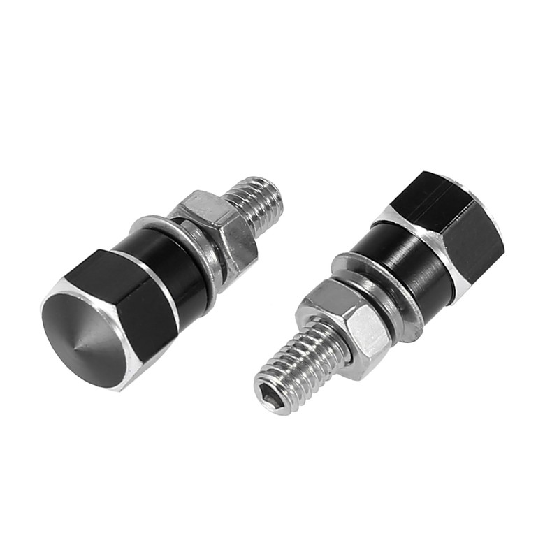 Motoforti 4pcs Universal Motorcycle License Plate Frame Bolts Screws Black